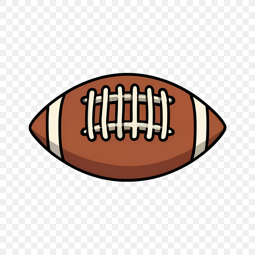 American Football - Rugby Ball Cartoon Illustration For Sports Enthusiasts PNG
