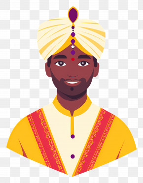 Indian Turban - Man In Traditional Attire With Turban PNG