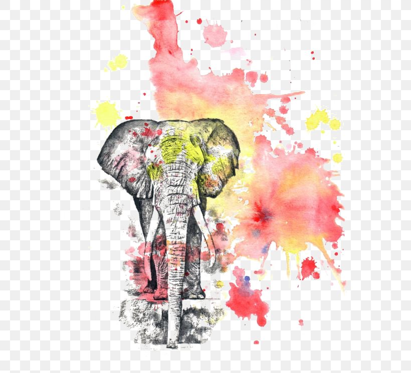 Watercolor: Flowers Watercolor Painting Printmaking Elephant, PNG, 564x745px, Watercolor, Cartoon, Flower, Frame, Heart Download Free