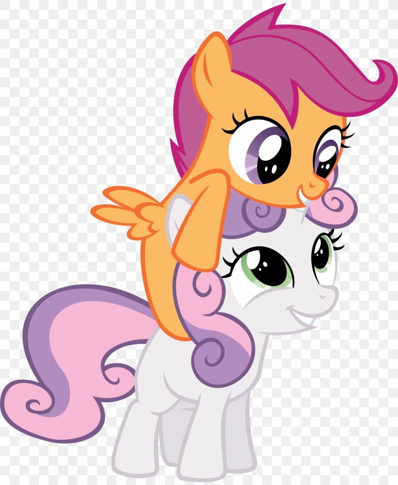 Pony Sweetie Belle Scootaloo Apple Bloom Cutie Mark Crusaders, PNG, 5000x6100px, Watercolor, Cartoon, Flower, Frame, Heart Download Free
