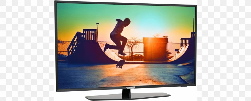 Smart TV Philips 4K Resolution Ambilight LED-backlit LCD, PNG, 2352x955px, 4k Resolution, Smart Tv, Ambilight, Automotive Head Unit, Computer Monitor Download Free