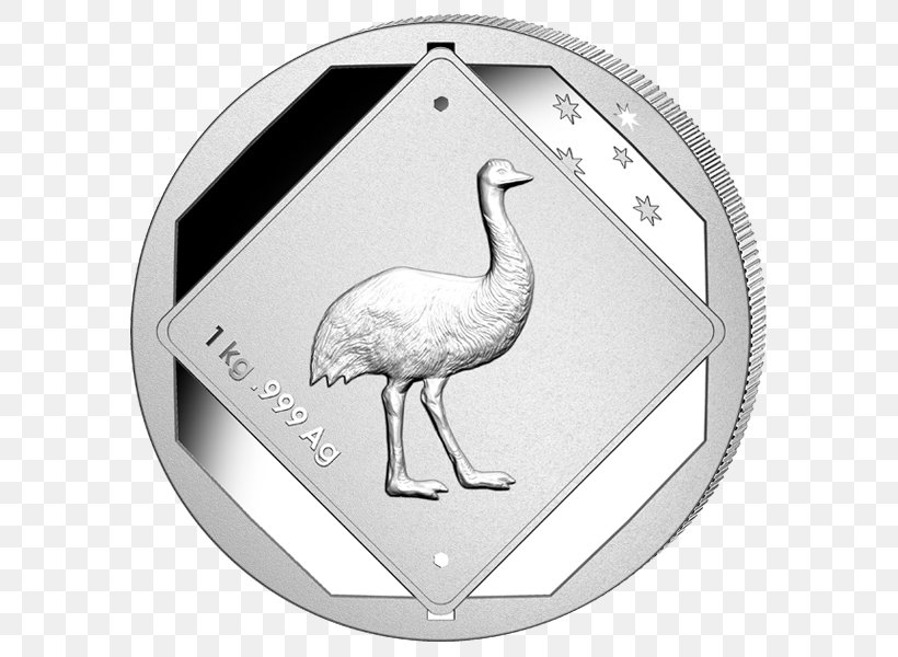 Royal Australian Mint Silver Coin Silver Coin Uncirculated Coin, PNG, 600x600px, Royal Australian Mint, Australia, Australian One Dollar Coin, Bird, Black And White Download Free