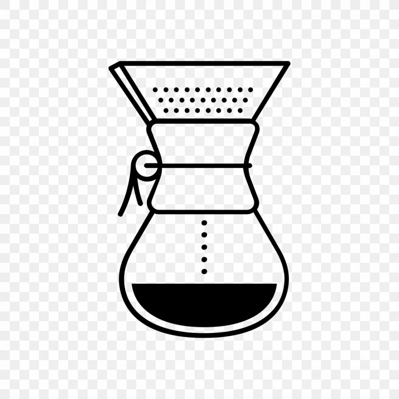 Chemex Coffeemaker Cafe Espresso AeroPress, PNG, 1200x1200px, Coffee, Aeropress, Area, Artwork, Black And White Download Free
