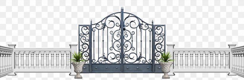 Fence, PNG, 3000x981px, Fence, Computer Software, Facade, Garden, Gate Download Free