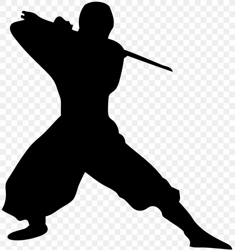 Ninjatō Samurai Silhouette Clip Art, PNG, 3603x3840px, Ninja, Black, Black And White, Joint, Kusarigama Download Free