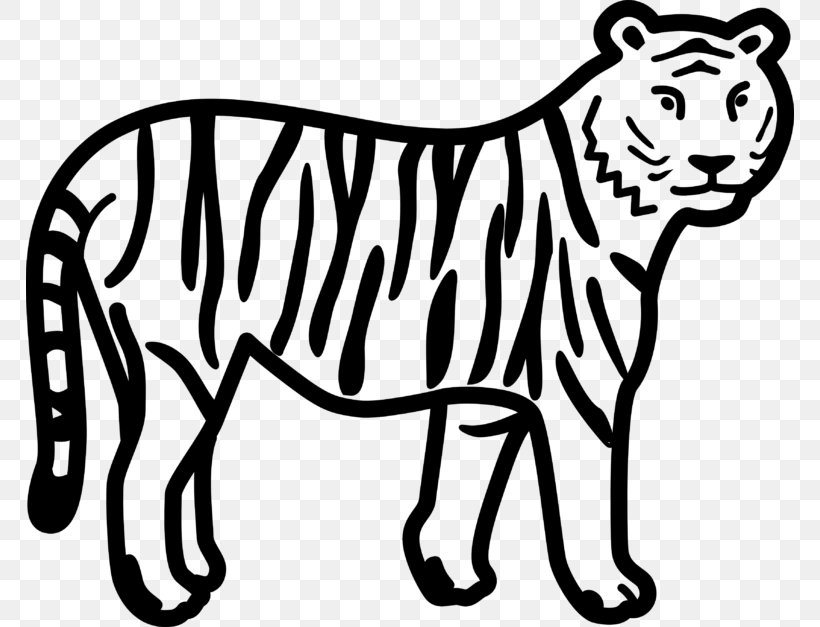 Tiger Coloring Book Lion Paw Cuteness, PNG, 768x627px, Tiger, Animal Figure, Artwork, Big Cats, Black Download Free