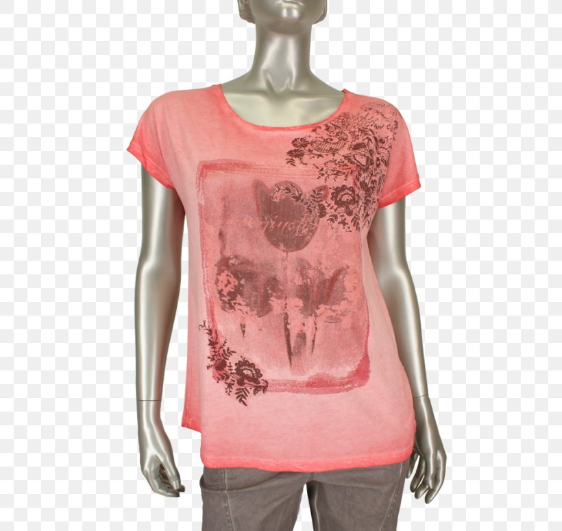 T-shirt Shoulder Sleeve Blouse Pink M, PNG, 547x774px, Tshirt, Blouse, Clothing, Neck, Peach Download Free