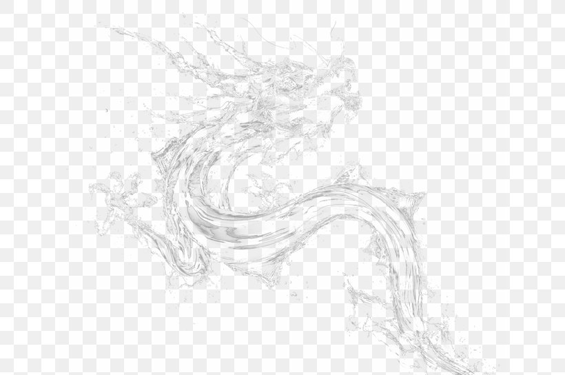 Chinese Dragon, PNG, 650x544px, Black And White, Black, Drawing, Illustration, Monochrome Download Free