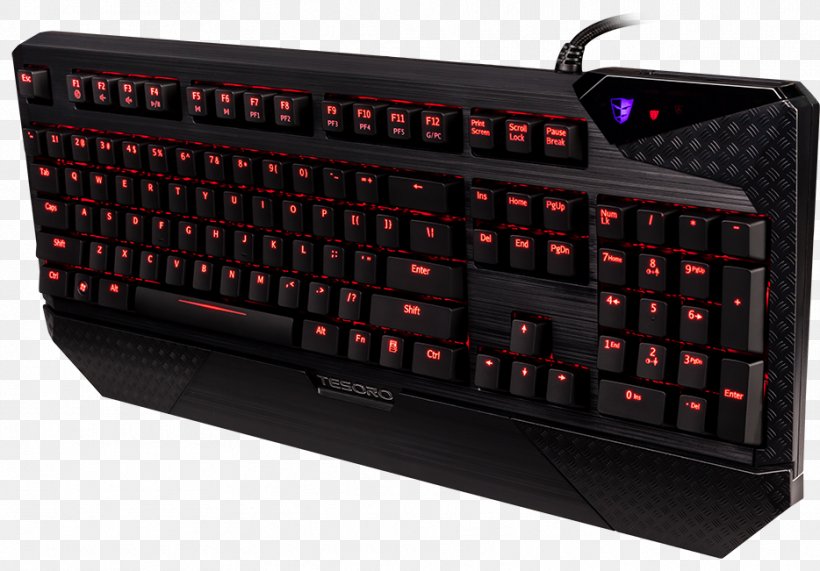Computer Keyboard TESORO Gaming Mouse TS-H2L Gaming Keypad Backlight LED-backlit LCD, PNG, 934x651px, Computer Keyboard, Backlight, Computer Component, Corsair Gaming Strafe, Electrical Switches Download Free