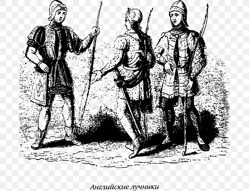 Middle Ages Tales Of A Grandfather Longbow Knight Hundred Years' War, PNG, 695x629px, Middle Ages, Archer, Armour, Black And White, Bow Download Free