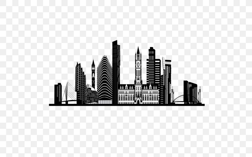 Skyline Manchester Silhouette Image Vector Graphics, PNG, 512x512px, Skyline, Black And White, City, Cityscape, Manchester Download Free