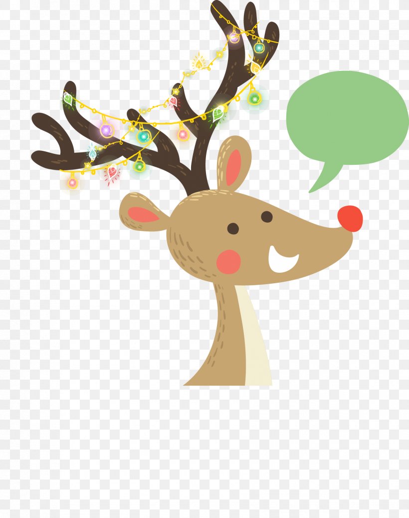 Reindeer Rudolph Christmas Cartoon, PNG, 1674x2118px, Reindeer, Antler, Cartoon, Christmas, Christmas Decoration Download Free