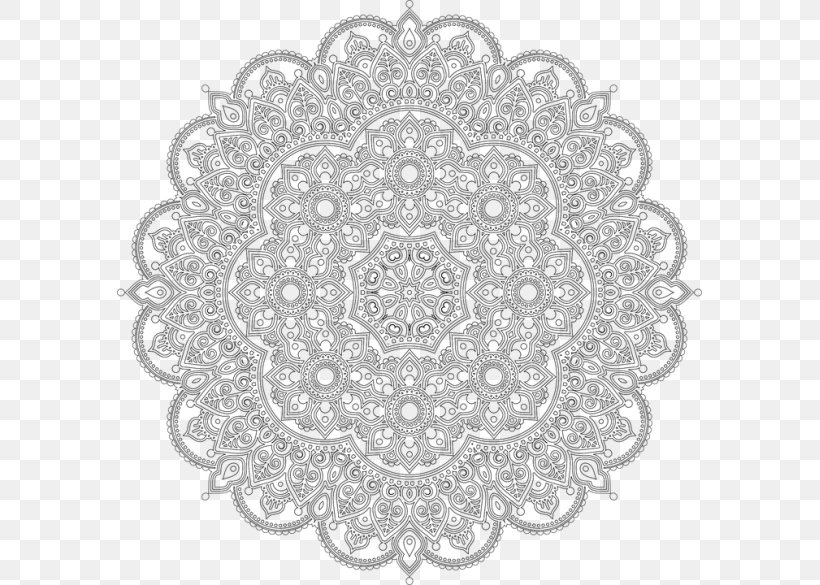 Mandala Coloring Book Poster, PNG, 585x585px, Mandala, Area, Art Therapy, Black And White, Coloring Book Download Free
