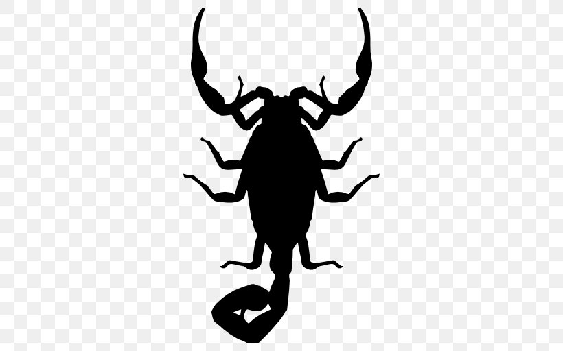 Scorpion Silhouette Euclidean Vector Icon, PNG, 512x512px, Scorpion, Animal, Black And White, Horn, Insect Download Free