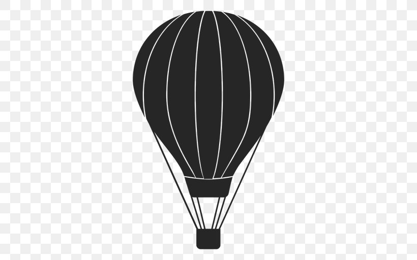 Hot Air Balloon Vector Graphics Image Illustration, PNG, 512x512px, Hot Air Balloon, Air Sports, Aircraft, Balloon, Black Download Free