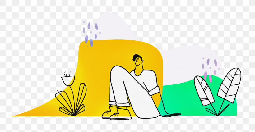 Person Sitting With Plants, PNG, 2500x1297px, Cartoon, Biology, Geometry, Hm, Line Download Free
