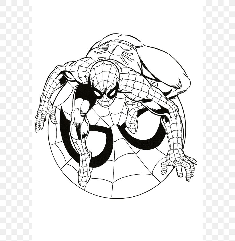 Spider-Man Coloring Book Superhero Child Character, PNG, 595x842px, Watercolor, Cartoon, Flower, Frame, Heart Download Free