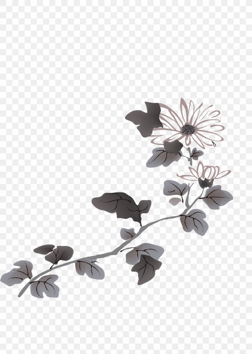 Flower Four Gentlemen Chrysanthemum, PNG, 1852x2608px, Flower, Art, Birdandflower Painting, Black And White, Branch Download Free