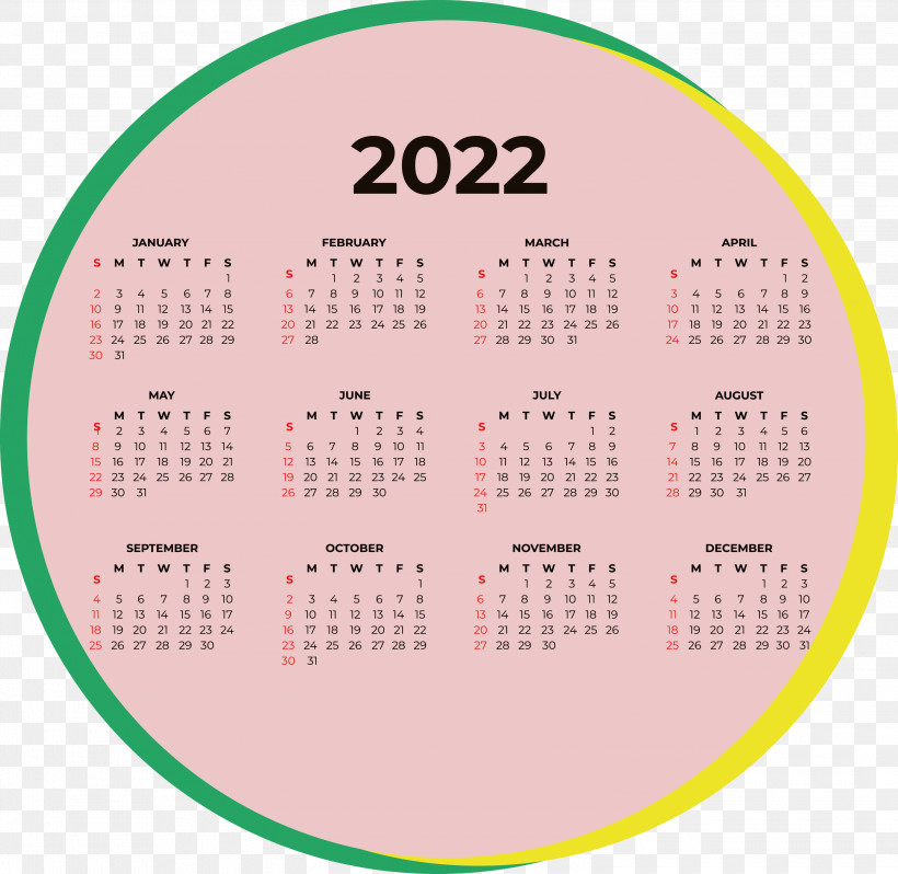 2022 Calendar 2022 Printable Yearly Calendar Printable 2022 Calendar, PNG, 3000x2923px, Calendar System, Conception, Week, Year Download Free