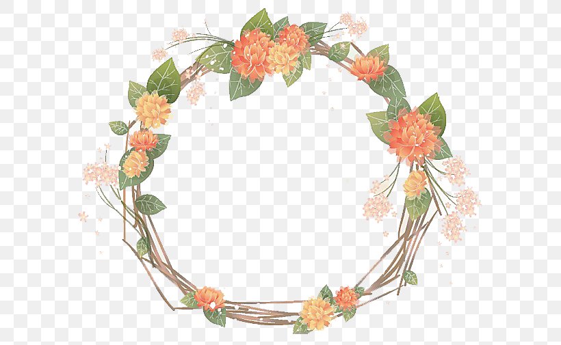 Flower Picture Frame Orange Wreath Clip Art, PNG, 600x505px, Flower, Crown, Decor, Floral Design, Flower Arranging Download Free