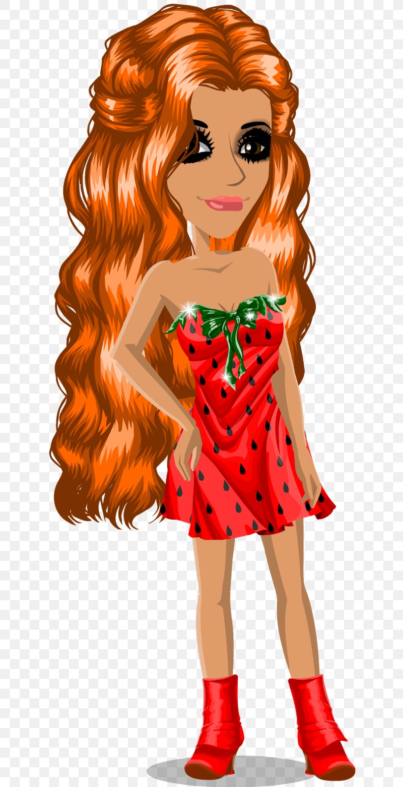 Red Hair Barbie Long Hair, PNG, 627x1600px, Watercolor, Cartoon, Flower, Frame, Heart Download Free