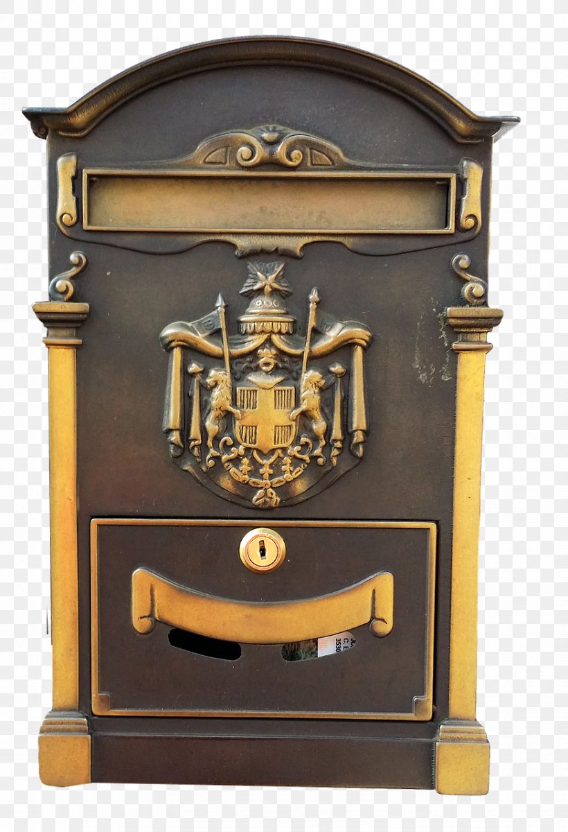 Brass Mail Post Box Letter Box Post-office Box, PNG, 874x1280px, Brass, Antique, Box, Delivery, Envelope Download Free
