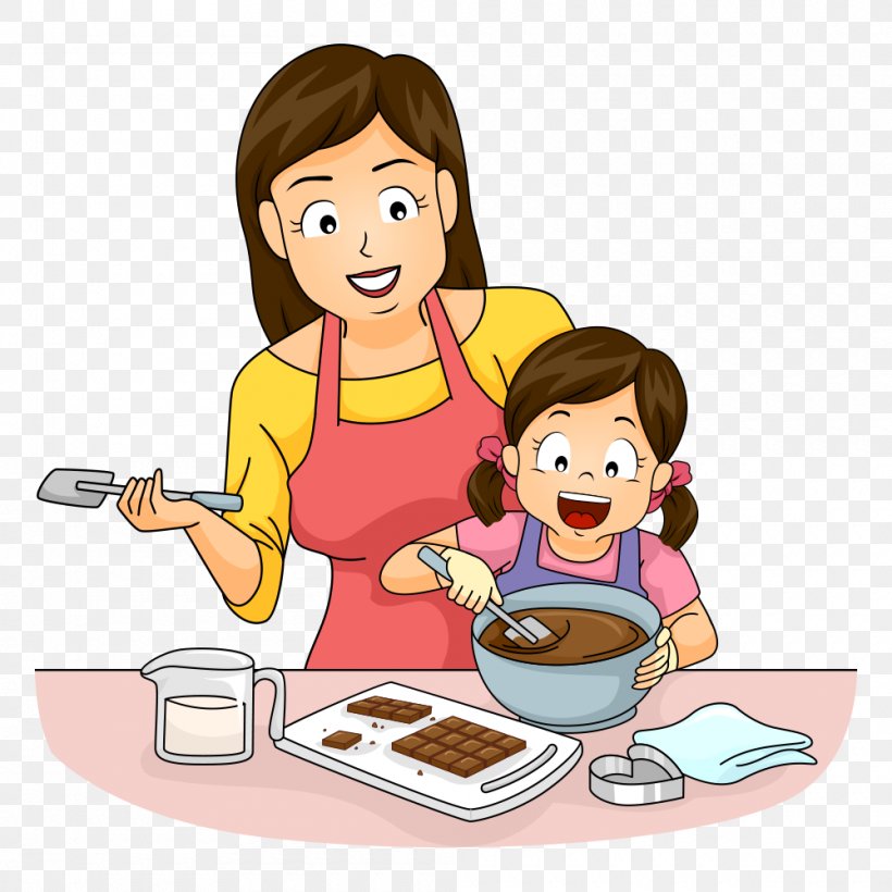Cooking Mother Baking Clip Art, PNG, 1000x1000px, Cooking, Baking, Cartoon, Chef, Child Download Free