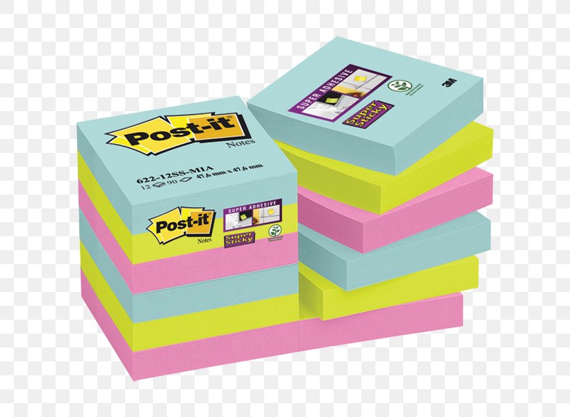 Post-it Note Stationery Adhesive Office Supplies Post-it Super Sticky Colour Notes, PNG, 600x600px, Postit Note, Adhesive, Box, Business, Carton Download Free