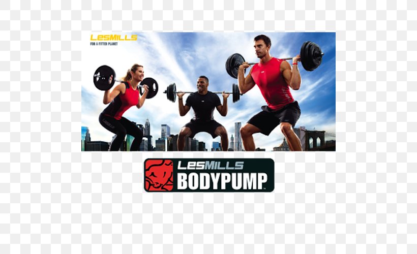BodyPump Exercise BodyAttack Fitness Centre Les Mills International, PNG, 500x500px, Bodypump, Advertising, Aerobic Exercise, Barbell, Body Combat Download Free