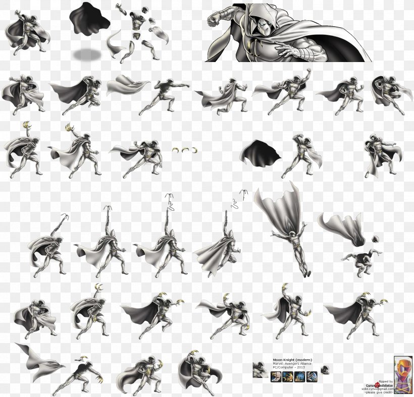 Marvel: Avengers Alliance Xbox 360 Moon Knight Sprite Marvel Heroes 2016, PNG, 1905x1830px, Marvel Avengers Alliance, Bird, Black And White, Diagram, Fauna Download Free