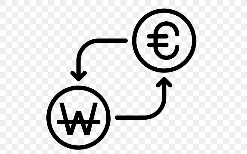 South Korean Won Currency Symbol Money Finance, PNG, 512x512px, South Korean Won, Area, Black And White, Brand, Currency Download Free