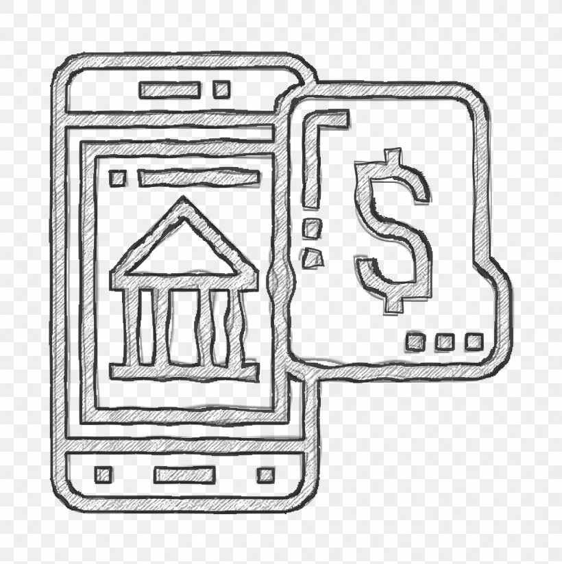 Bank Icon Digital Banking Icon Online Banking Icon, PNG, 1216x1222px, Bank Icon, Coloring Book, Digital Banking Icon, Line, Line Art Download Free