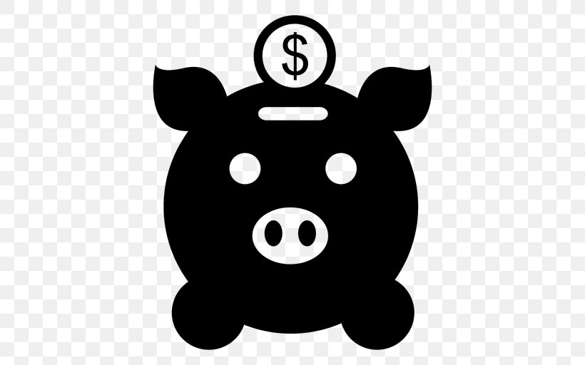 Piggy Bank Coin Clip Art, PNG, 512x512px, Piggy Bank, Black, Black And White, Blog, Coin Download Free