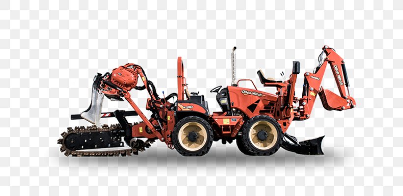 Ditch Witch Trencher Tractor Heavy Machinery John Deere, PNG, 714x400px, Ditch Witch, Architectural Engineering, Backhoe, Construction Equipment, Earthworks Download Free