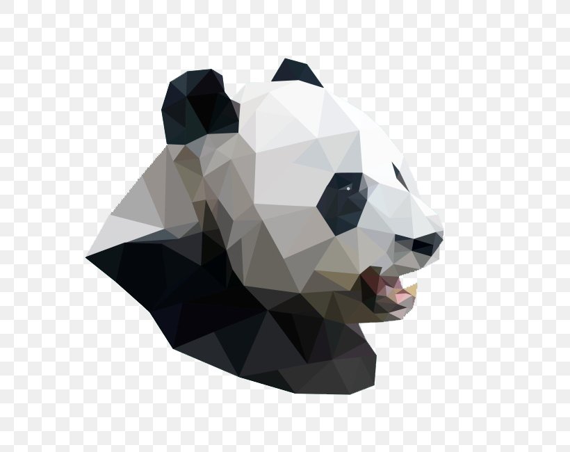 Giant Panda Polygon Geometry Clip Art, PNG, 650x650px, Giant Panda, Art, Cartoon, Drawing, Geometric Abstraction Download Free