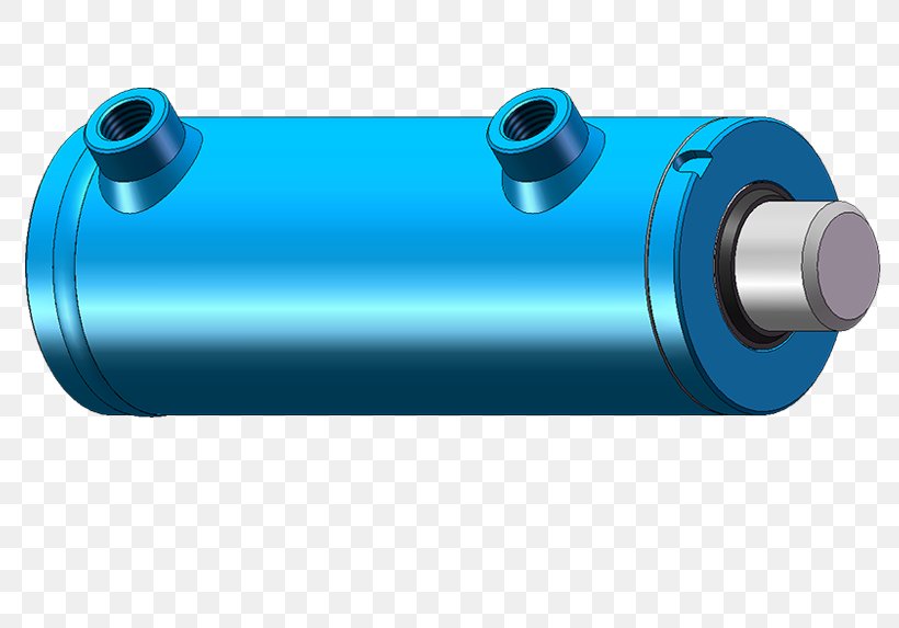 Hydraulic Cylinder Hydraulics Single- And Double-acting Cylinders Hydraulic Drive System, PNG, 800x573px, Cylinder, Chrome Plating, Flange, Hardware, Hardware Accessory Download Free