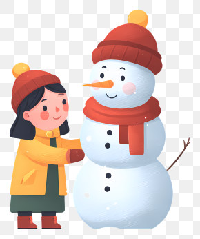 Making Snowman - Child Building A Snowman PNG