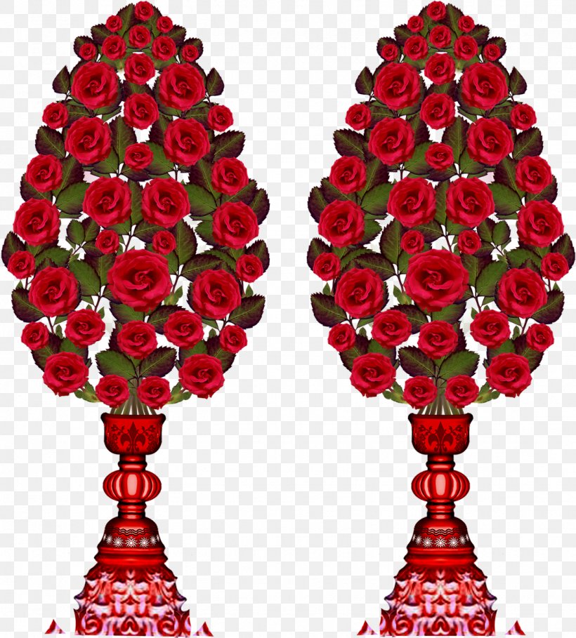 Red Christmas Tree, PNG, 1132x1255px, Garden Roses, Christmas Decoration, Christmas Ornament, Cut Flowers, Floral Design Download Free