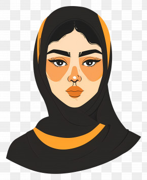 Arab Woman - Woman In Hijab Minimalist Illustration PNG