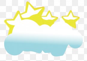 Stars On Clouds - Blue Sky Wallpaper PNG