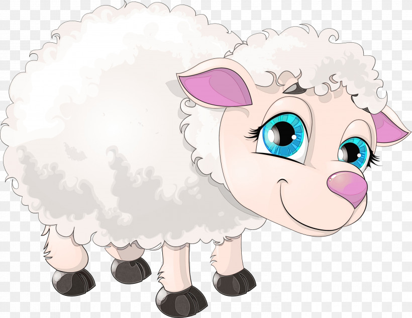 Cartoon Sheep Drawing Animation Goat, PNG, 2999x2312px, Watercolor, Animation, Caprinae, Cartoon, Drawing Download Free