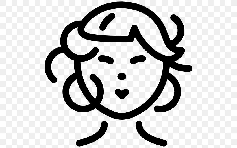 Clip Art, PNG, 512x512px, Woman, Black And White, Computer Font, Hair, Happiness Download Free
