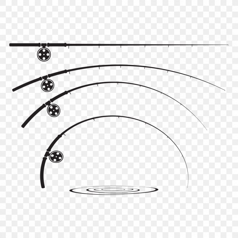 Fishing Rod, PNG, 1000x1000px, Fishing Rod, Black, Black And White, Fishing, Fishing Line Download Free