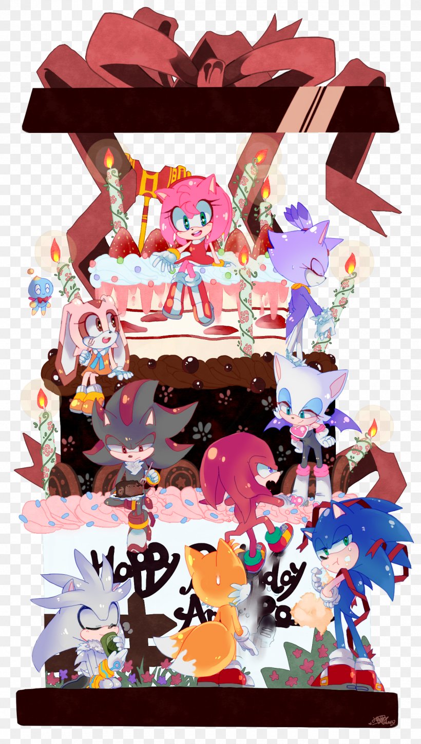 Amy Rose Shadow The Hedgehog Tails Sonic The Hedgehog 4: Episode I Birthday, PNG, 1300x2300px, Amy Rose, Art, Birthday, Birthday Cake, Cake Download Free