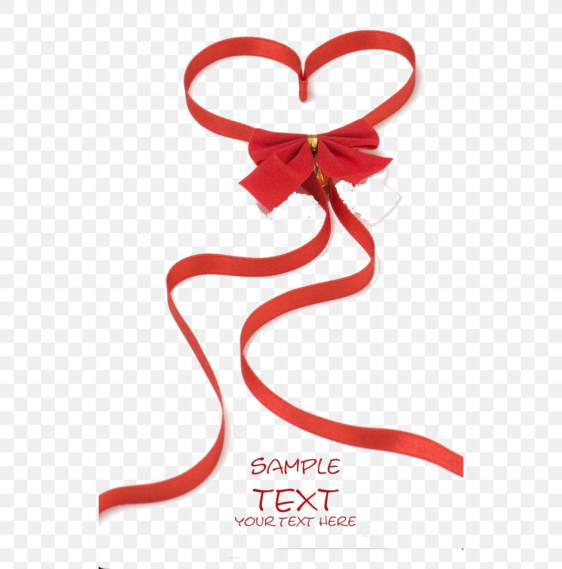 Red Ribbon Heart Love Valentine's Day, PNG, 532x830px, Ribbon, Color, Decorative Box, Fashion Accessory, Gift Download Free