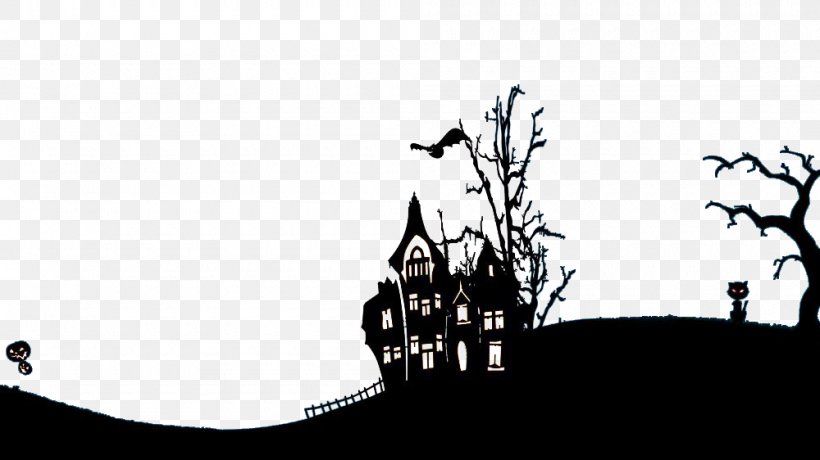 Halloween 1080p 4K Resolution Wallpaper, PNG, 1000x562px, 4k Resolution, Haunted House, Black, Black And White, Brand Download Free