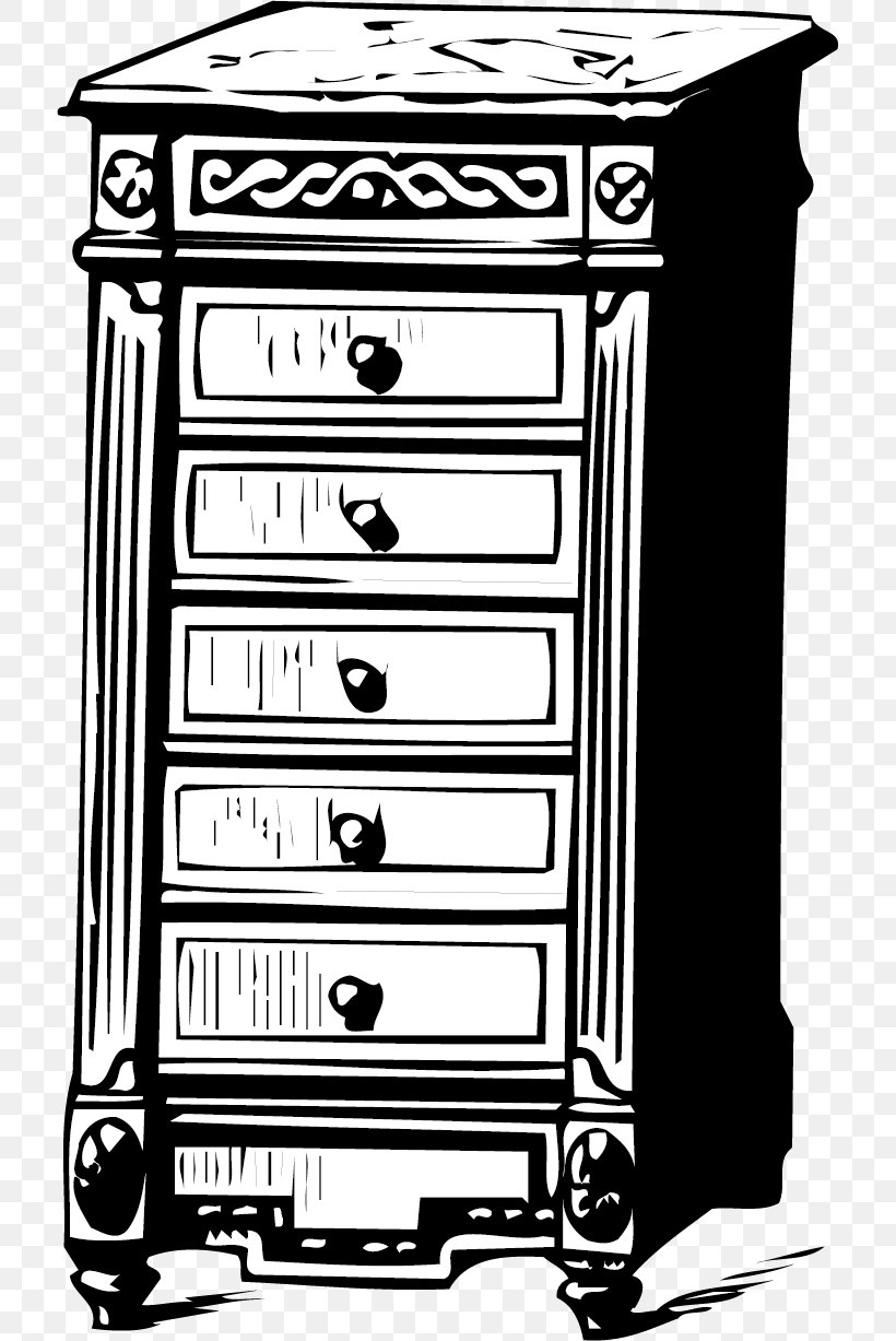 Table Nightstand Wardrobe Drawing, PNG, 715x1227px, Table, Bedroom, Black And White, Cabinetry, Chest Of Drawers Download Free