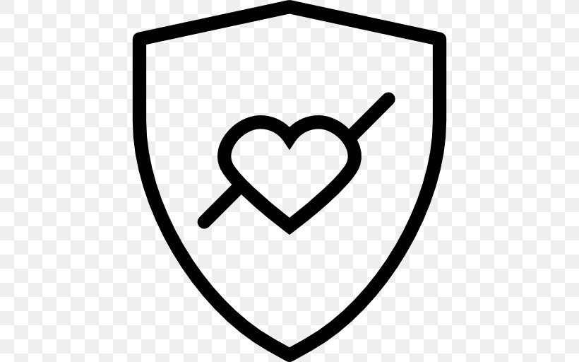 Shield Clip Art, PNG, 512x512px, Shield, Black And White, Heart, Line Art, Love Download Free
