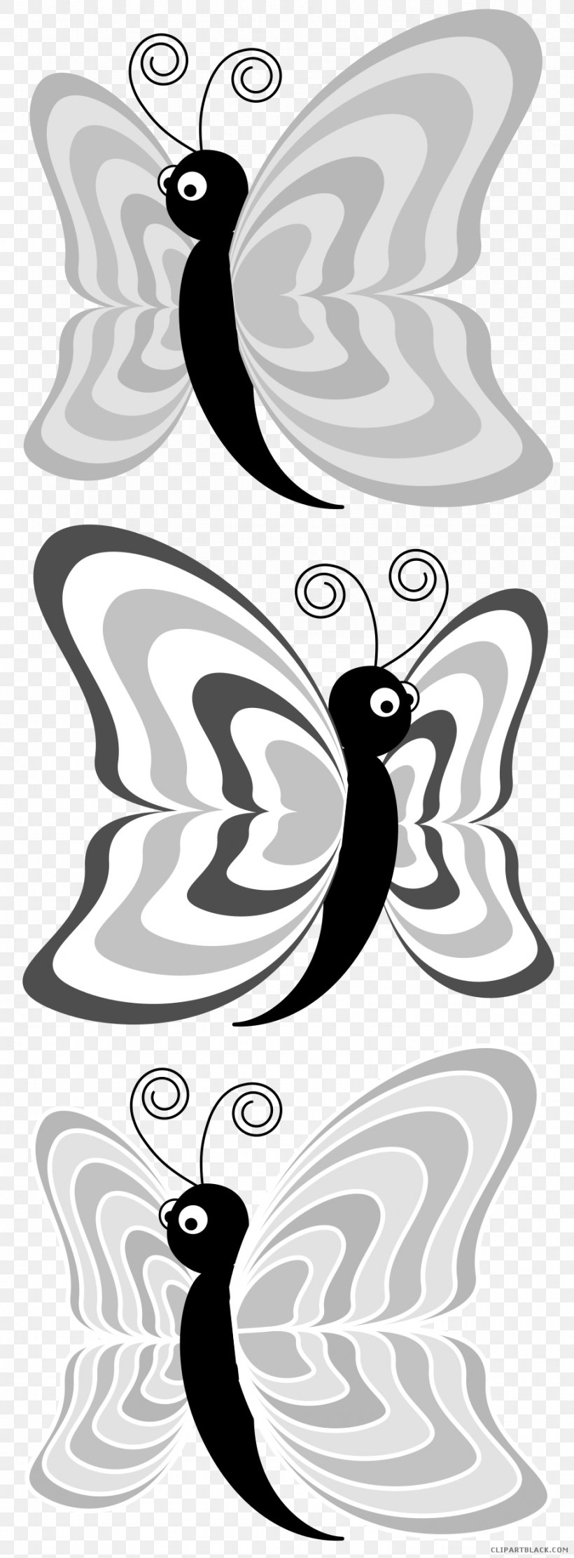 Butterfly Vector Graphics Image Cartoon, PNG, 921x2500px, Butterfly, Art, Beak, Bird, Black And White Download Free