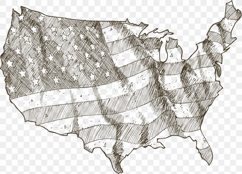 Drawing Stock Illustration Vector Map Illustration, PNG, 2379x1708px, United States, Black And White, Drawing, Flag, Flag Of The United States Download Free